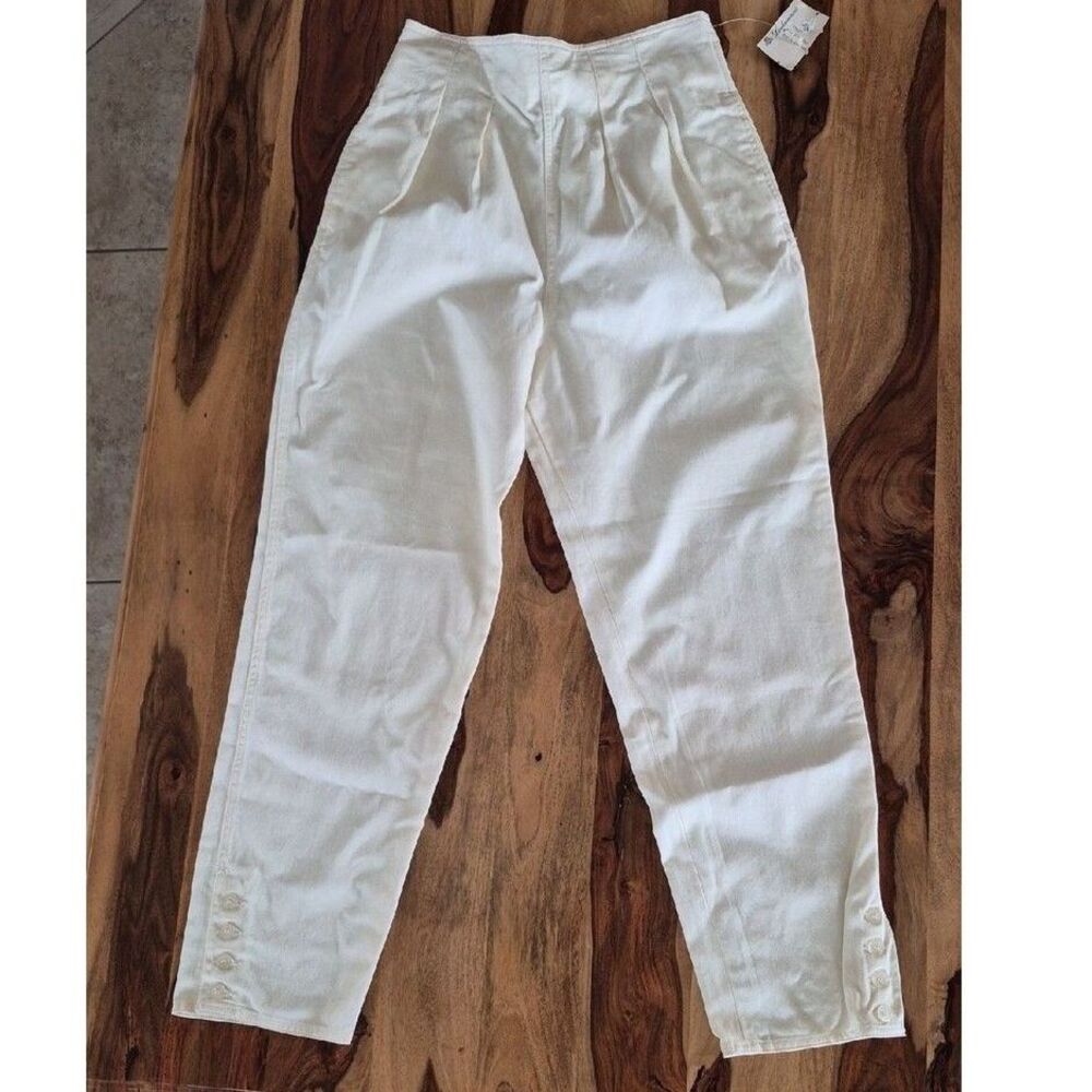 Perry Ellis, Vtg. Ultra High Waist,Pleated with Back Zip Up & One Button Closure